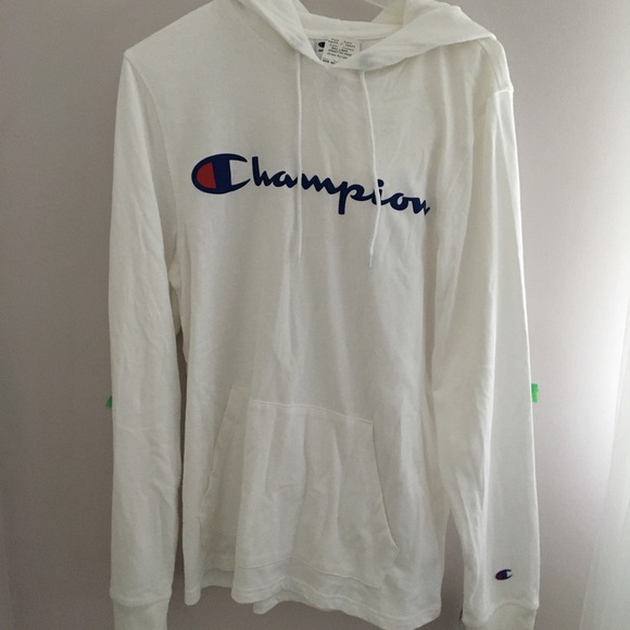 BRAND NEW WITH TAGS UNI-SEX WHITE CHAMPION HOODIE - Picture 1 of 2